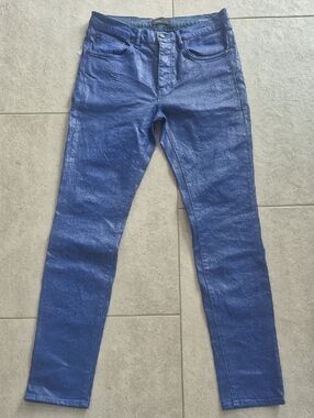 PURPLE DENIM. Men's Blue  Slim Fit Jeans